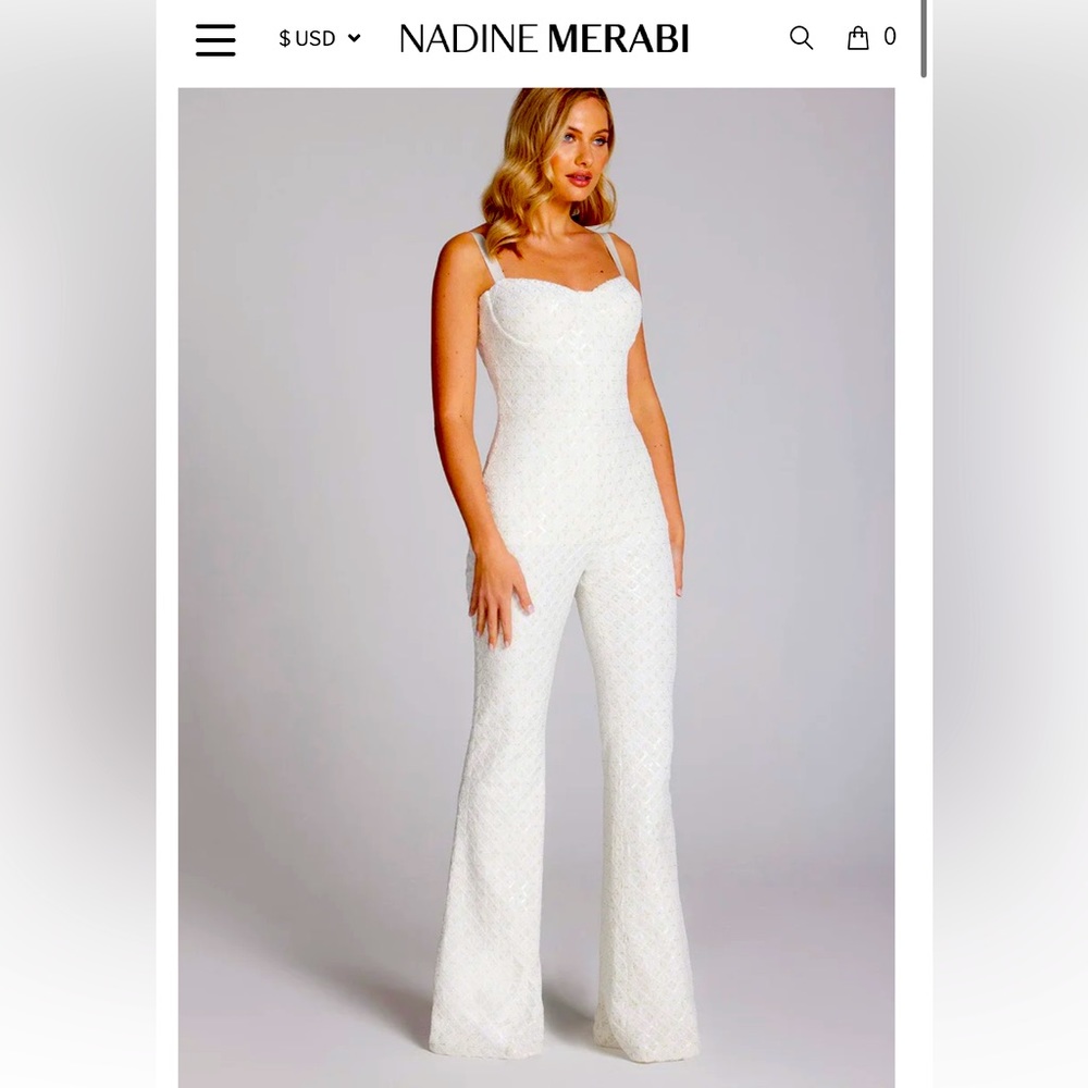 Nadine Merabi Jumpsuit, white, size XS